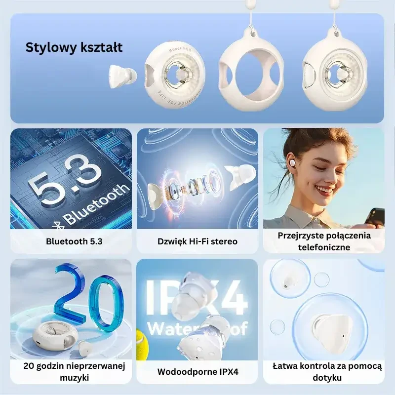 Słuchawki douszne Vention True Wireless Bluetooth Beżowe