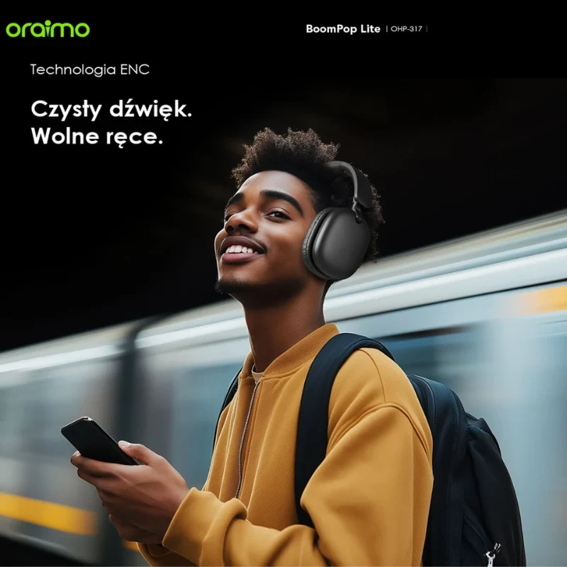Oraimo Bezprzewodowe Słuchawki Nauszne Bluetooth BoomPop Lite Jasno Złote
