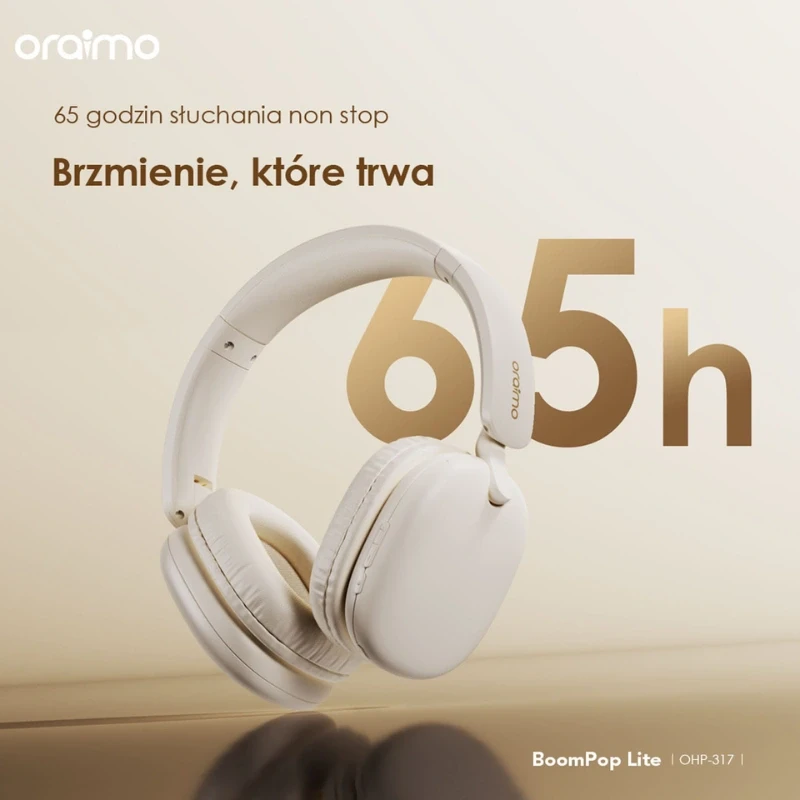 Oraimo Bezprzewodowe Słuchawki Nauszne Bluetooth BoomPop Lite Jasno Złote