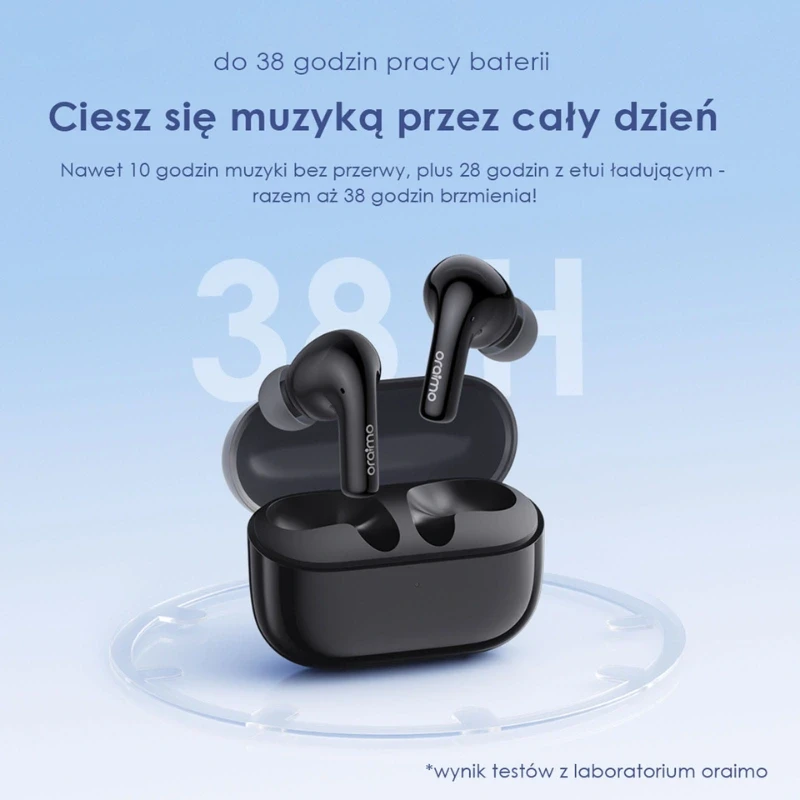 Oraimo słuchawki bezprzewodowe douszne SpaceBuds Z czarne ANC
