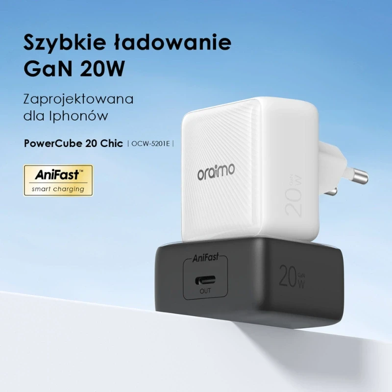 Oraimo ładowarka sieciowa 20 Chic Biała GaN 20W