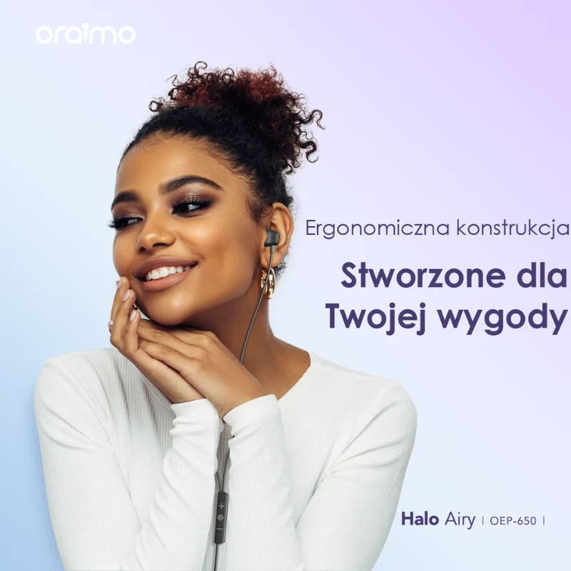 Oraimo słuchawki douszne przewodowe Halo Airy niebieskie USB-C