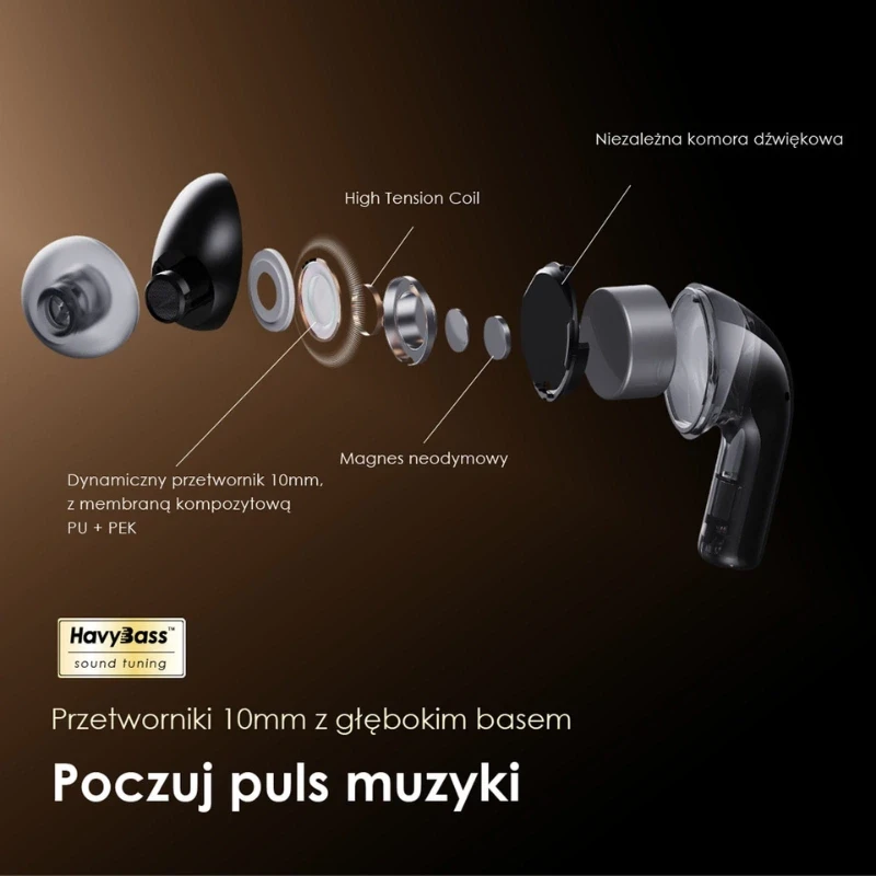 Oraimo słuchawki bezprzewodowe douszne SpaceBuds N ANC biała