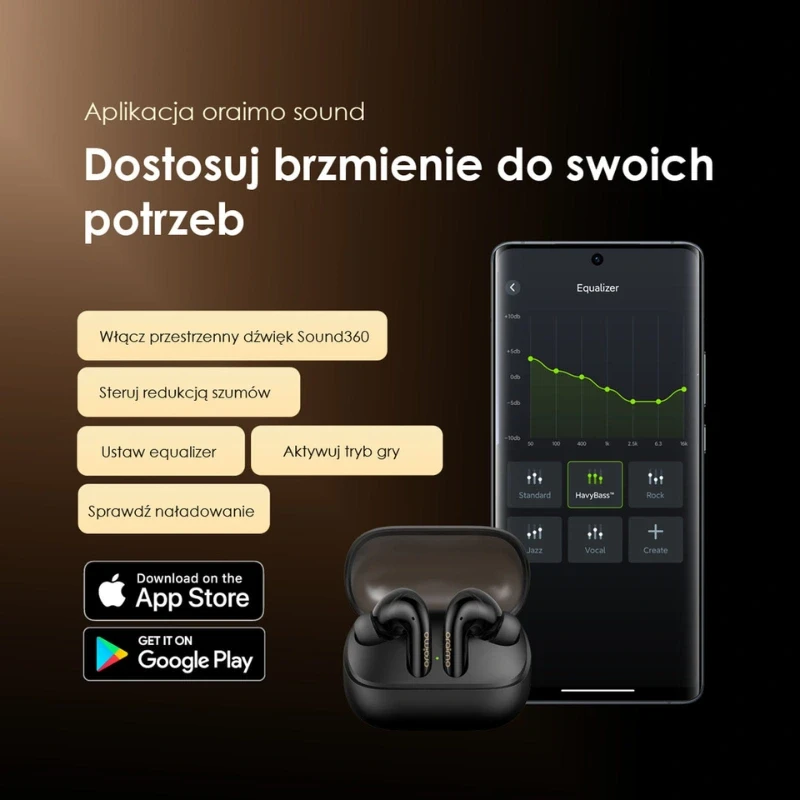 Oraimo słuchawki bezprzewodowe douszne SpaceBuds N ANC biała