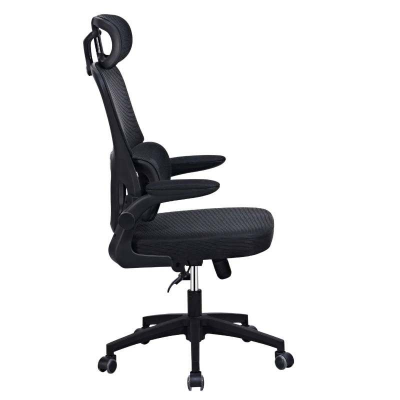 Fotel EP – Breeze 8B – boczny widok, ergonomiczne krzesło biurowe z funkcją bujania i regulowaną wysokością