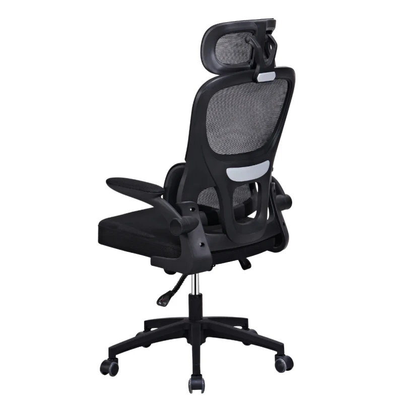 Ergonomiczny fotel Breeze 8B – widok z pleców, podparcie lędźwiowe i czarne oparcie z siatki