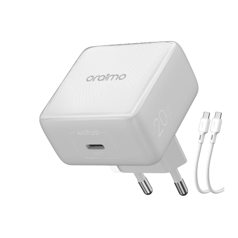 Oraimo ładowarka sieciowa 20 Chic Biała GaN 20W Kabel USB-C