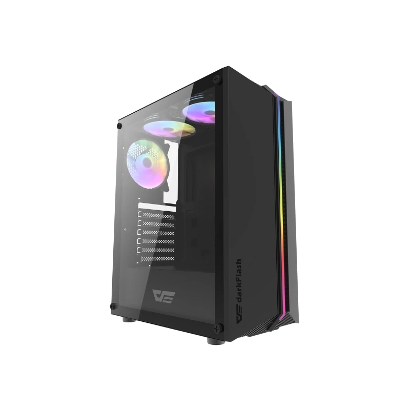 Obudowa Darkflash DK151 ATX Mid-Tower – 3x wentylatory RGB, szkło hartowane z rgb