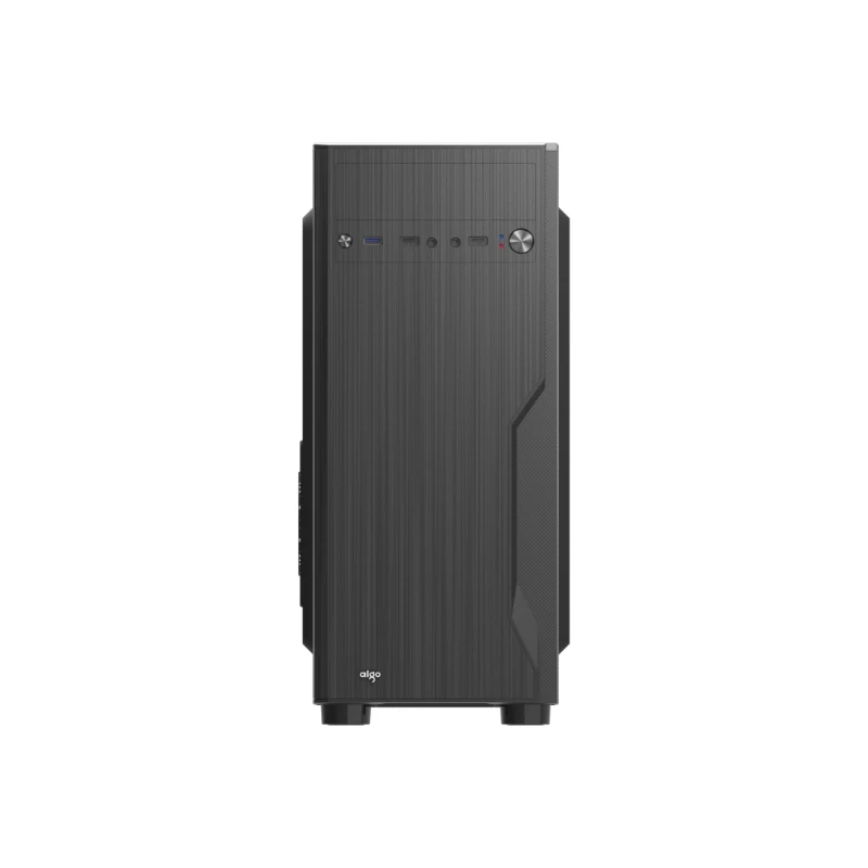 z przoduObudowa komputerowa Darkflash Aigo B350 Black – ATX, metalowy panel boczny z przodu