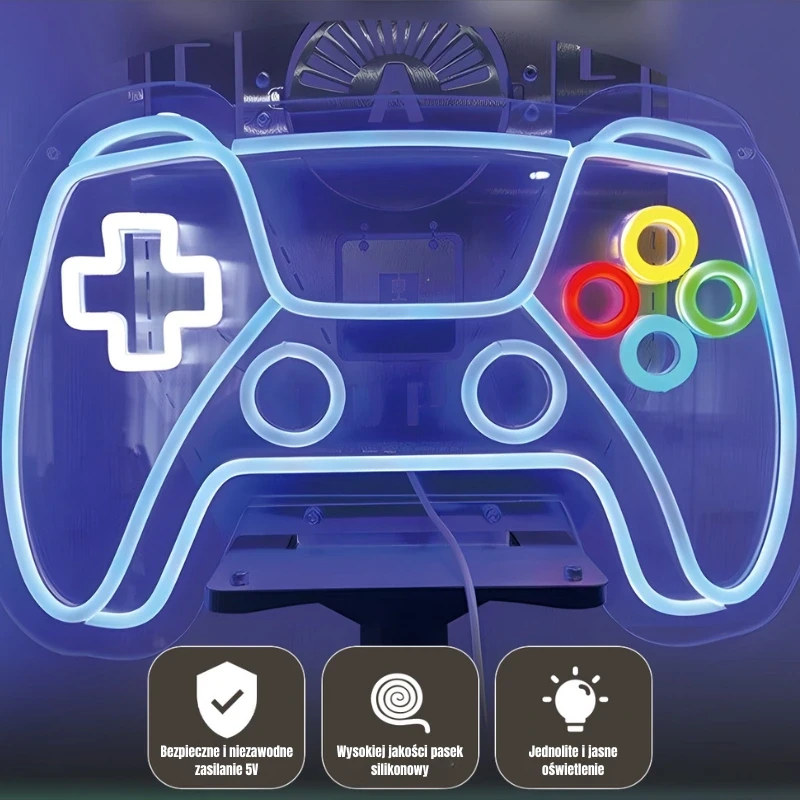 Neon-LED-PS5-Controller-Gamepad-Regulacja-jasności-USB-7.webp