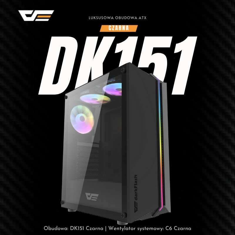 Obudowa DarkFlash DK151 LED Black
