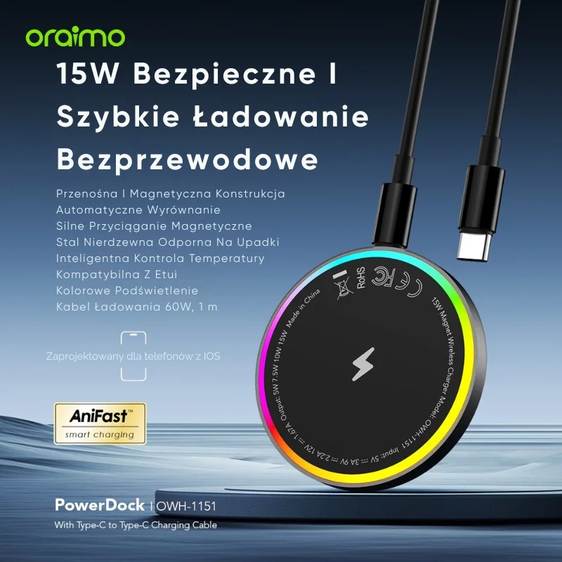 Oraimo PowerDock magnetyczna ładowarka bezprzewodowa