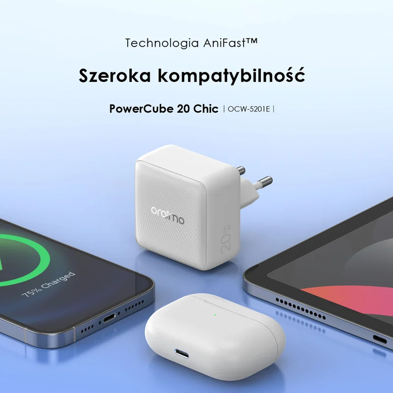 Oraimo ładowarka sieciowa 20 Chic Czarna GaN 20W